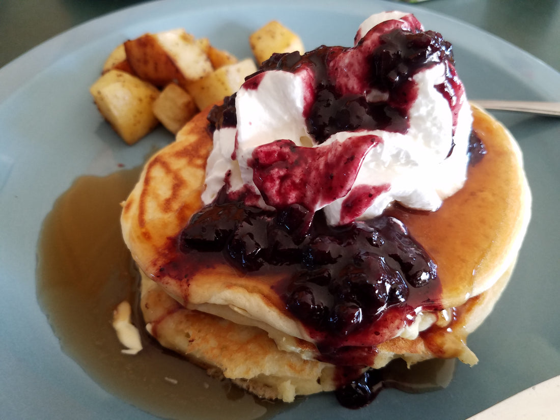 Wild Maine Blueberry Vodka Sauce with Pancakes